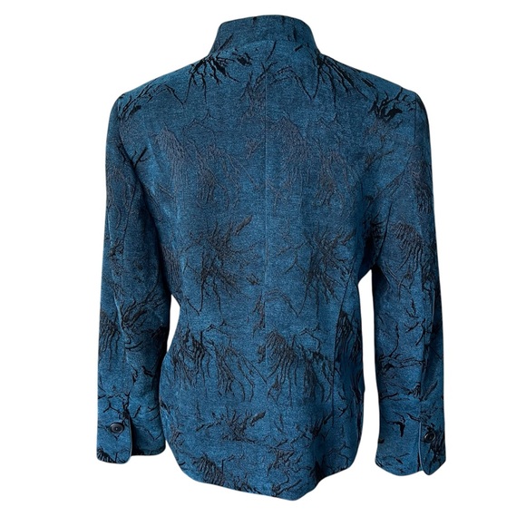 Coldwater Creek Jacquard Blazer Jacket Medium 10 12 Textured Embroidered - Picture 4 of 16